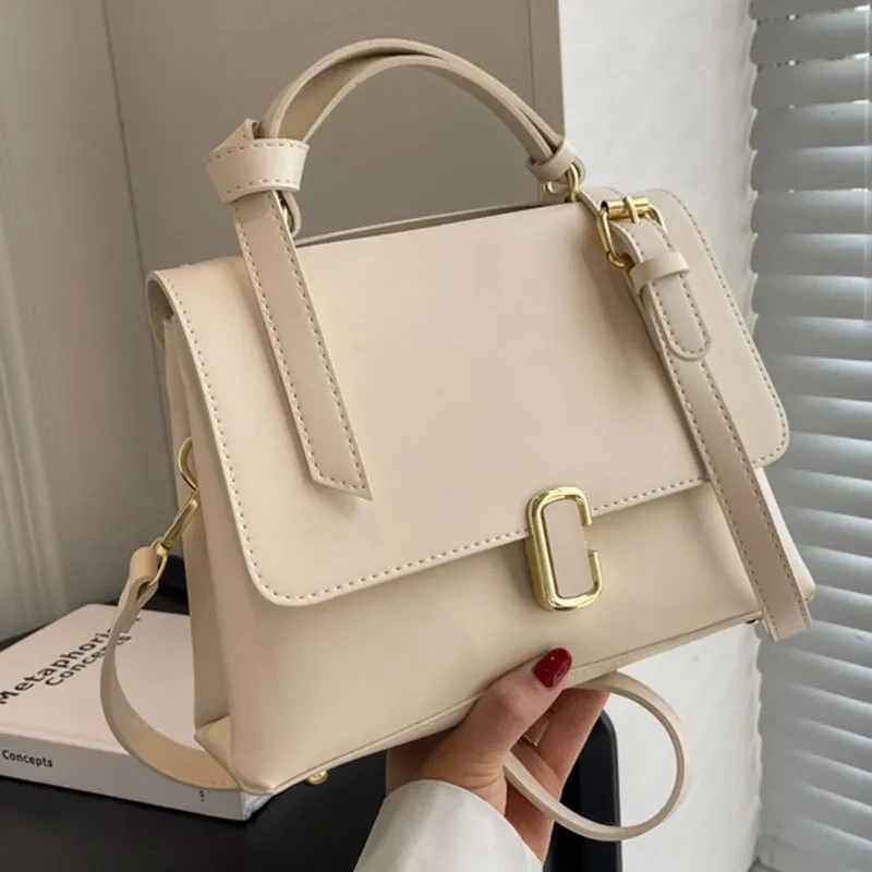 Bolso de hombro informal retro cuadrado pequeño esmerilado para mujer