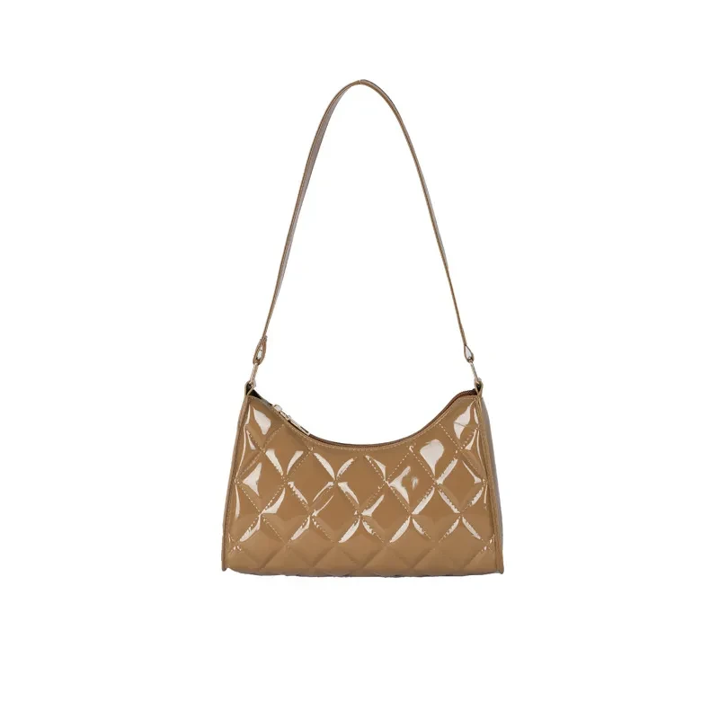 Bolso cuadrado pequeño con diseño de cuadros de diamantes para mujer