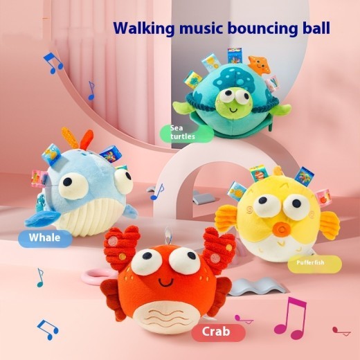 Pelota saltarina musical con carga USB, grabación y canto, juguetes educativos para bebés