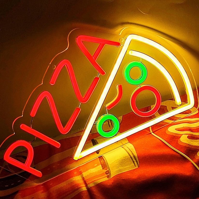 Letrero de neón con tubo LED hecho a mano, visual, para bar, pub, club, decoración de pared, luz para pizza