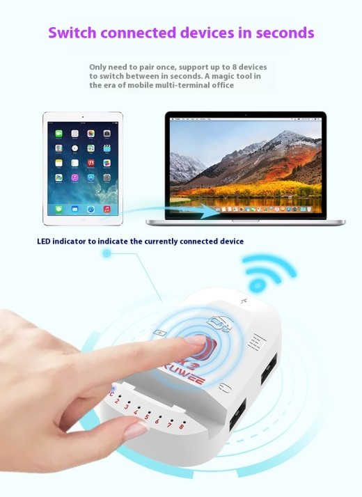 Conexión de ratón con llave USB a ratón con llave Bluetooth para ordenador y teléfono móvil