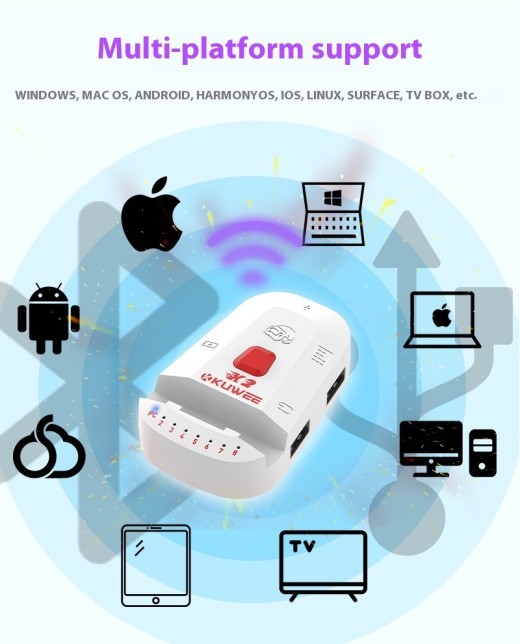 Conexión de ratón con llave USB a ratón con llave Bluetooth para ordenador y teléfono móvil