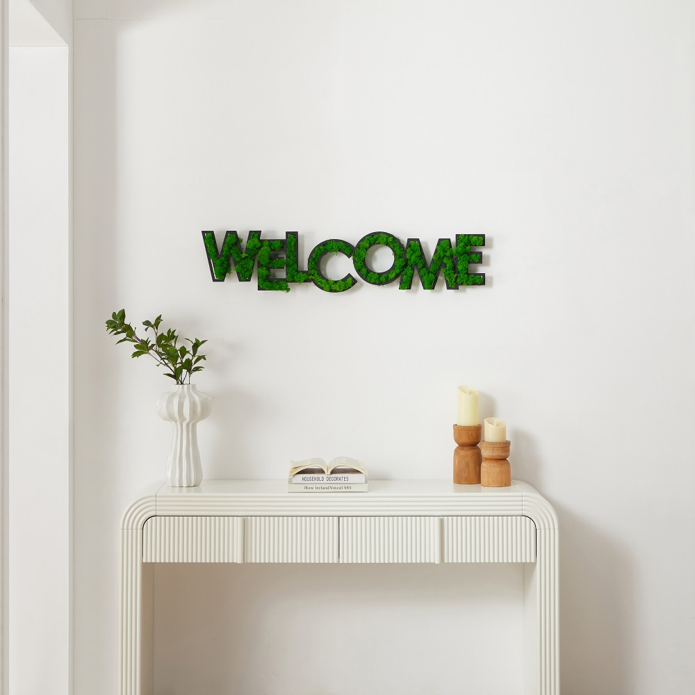 Letras de BIENVENIDA Arte Decoraciones de pared de musgo