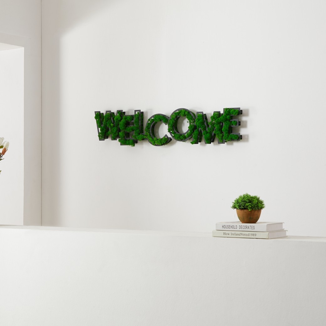 Letras de BIENVENIDA Arte Decoraciones de pared de musgo