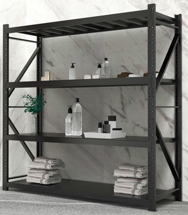 ESTANTERÍA DE ALMACENAMIENTO NEGRA 2x2x0,5m ESTANTERÍA DE ALMACÉN ESTANTERÍAS ESTANTERÍAS ESTANTERÍAS