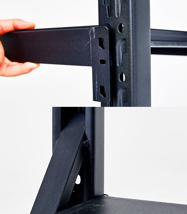 ESTANTERÍA DE ALMACENAMIENTO NEGRA 2x2x0,5m ESTANTERÍA DE ALMACÉN ESTANTERÍAS ESTANTERÍAS ESTANTERÍAS