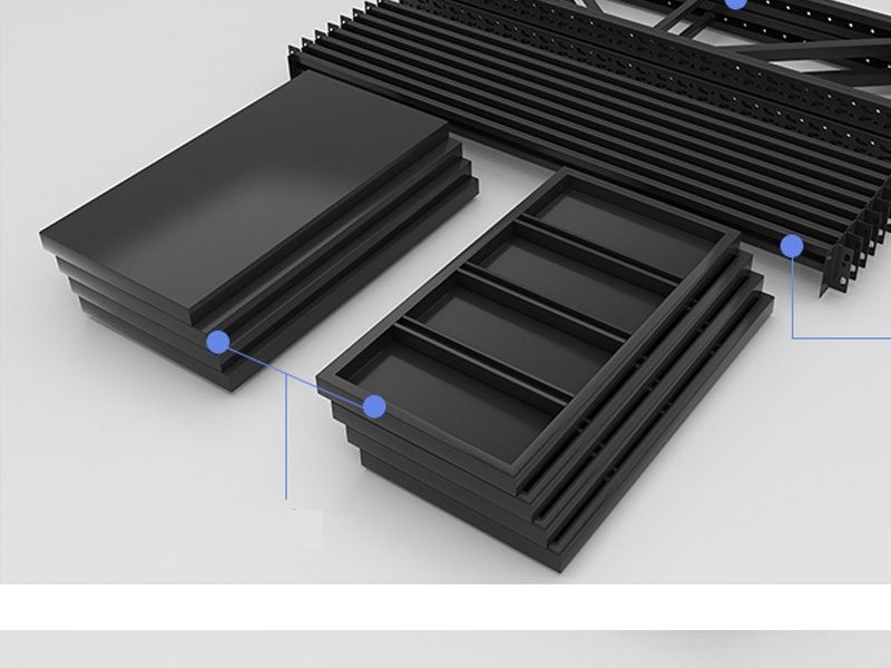 ESTANTERÍA DE ALMACENAMIENTO NEGRA 2x2x0,5m ESTANTERÍA DE ALMACÉN ESTANTERÍAS ESTANTERÍAS ESTANTERÍAS