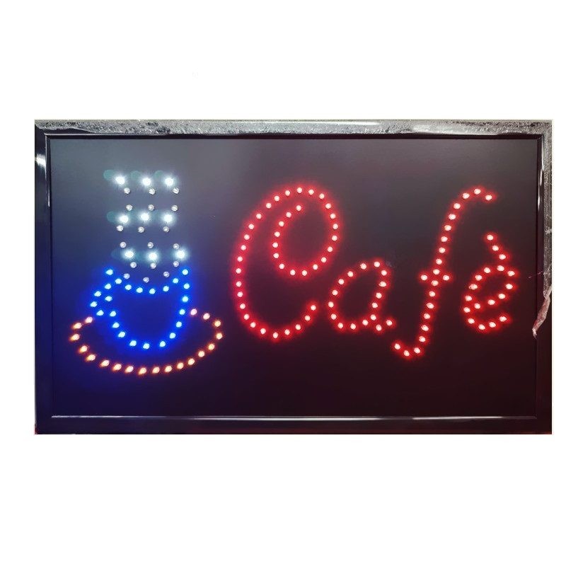 Letrero LED "CAFÉ" Atractivo - 55x35cm