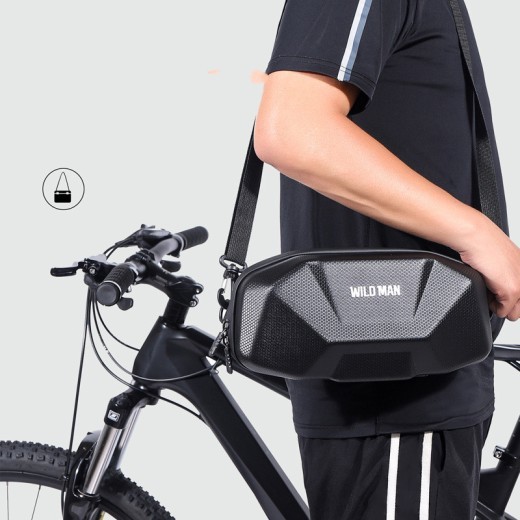 Bolsa para manillar de bicicleta WILD MAN, carcasa rígida de EVA