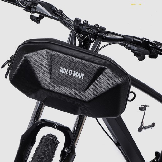 Bolsa para manillar de bicicleta WILD MAN, carcasa rígida de EVA