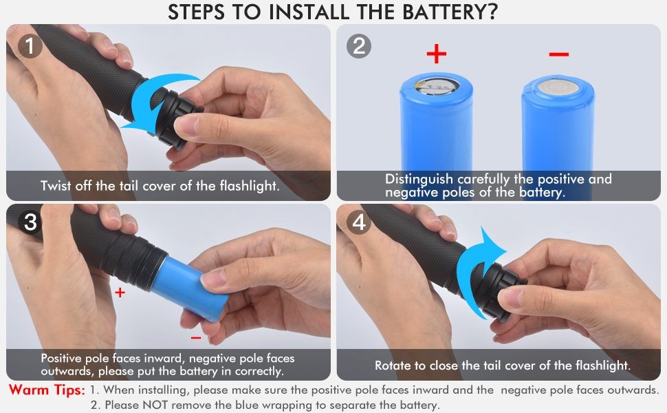 Linterna LED recargable de alta luminosidad con dos baterías 26650