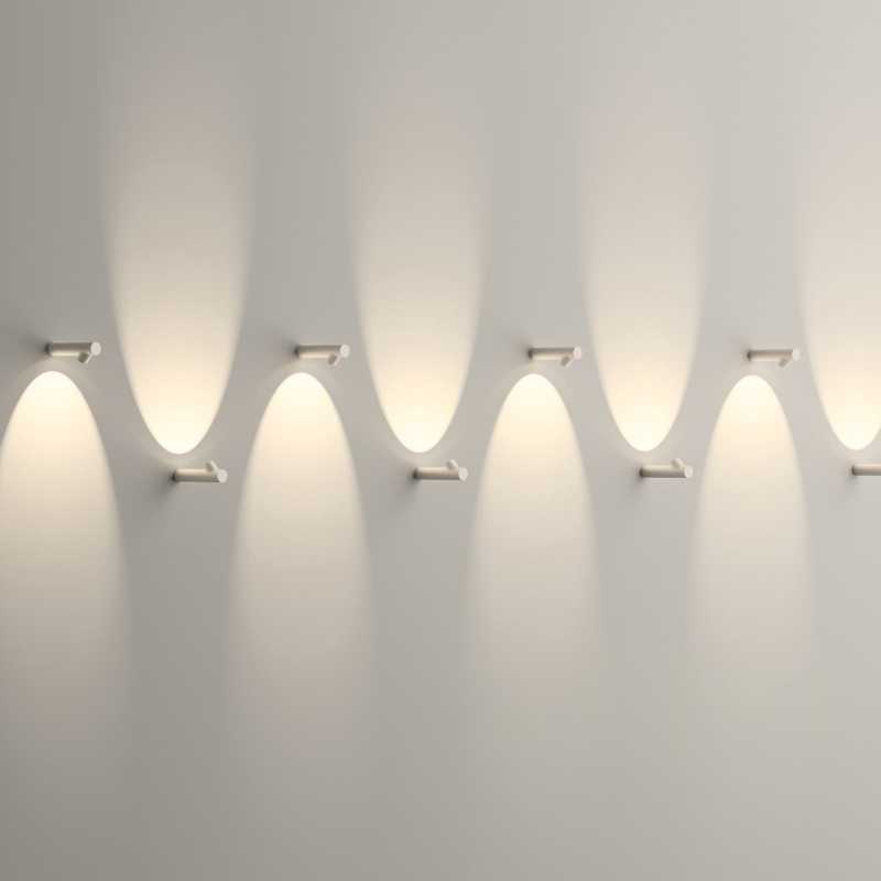Lámpara de pared con decoración de bambú y arte LED minimalista