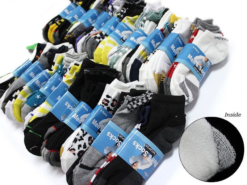 AL POR MAYOR - (60 pares) Calcetines deportivos unisex, calcetines acolchados, calcetines tobilleros