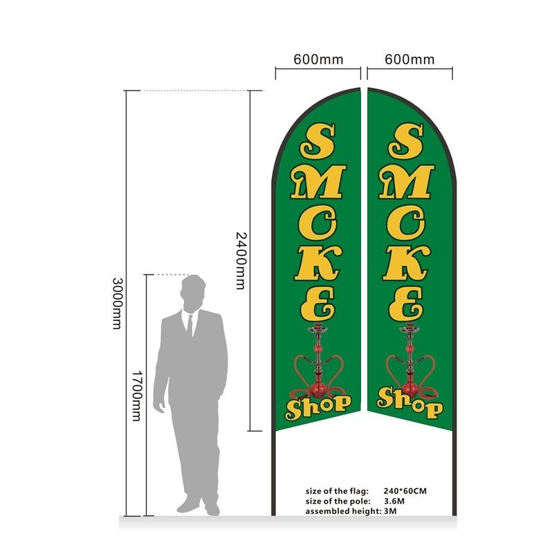 Bandera de plumas de doble cara preimpresa 3M SET, base de perforación comercial para negocios
