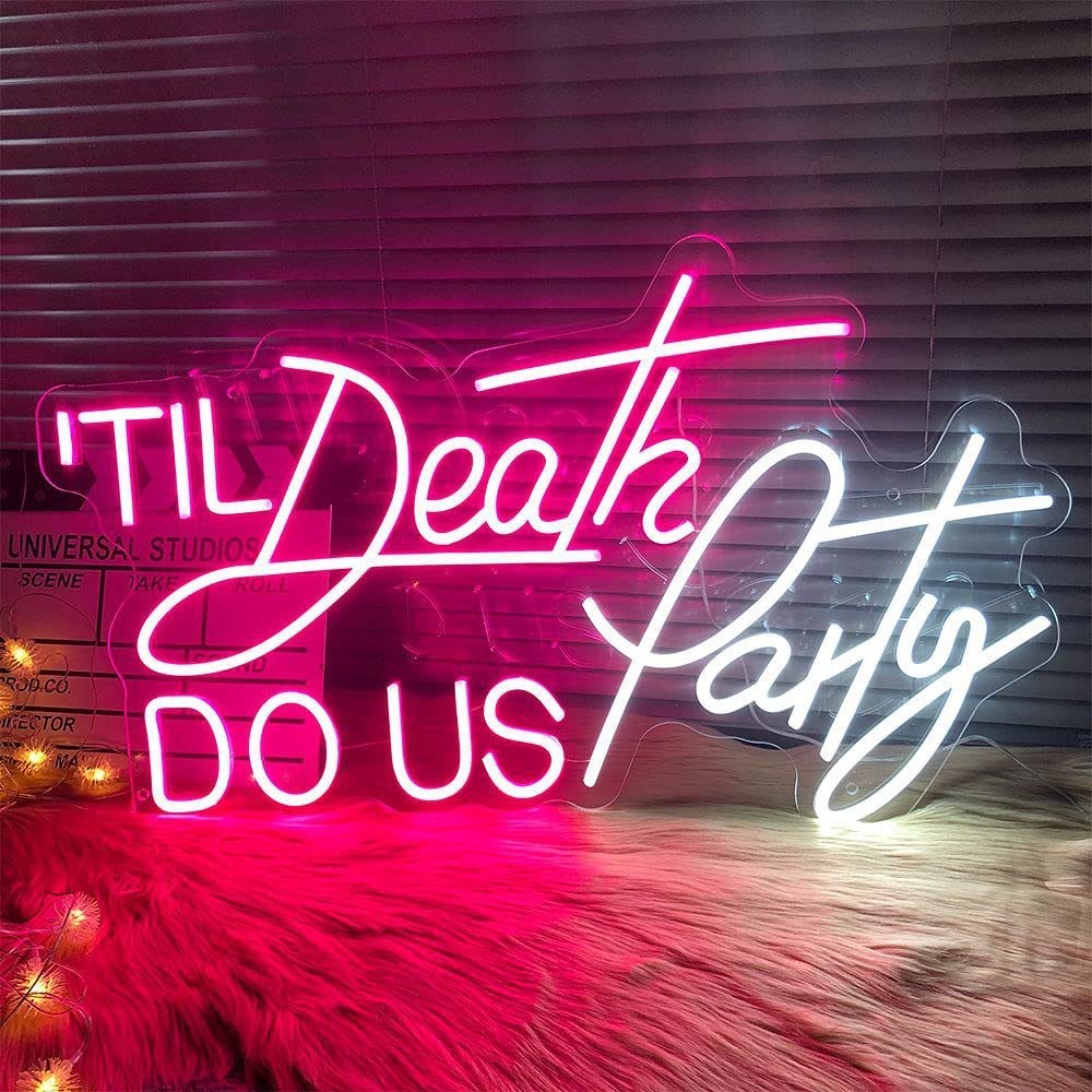 Letrero de neón con tubo LED hecho a mano, visual, para bar, pub, club, decoración de pared, luz de fiesta hasta la muerte