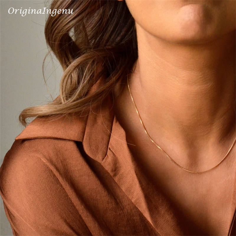 Collar de cadena de serpiente relleno de oro de 14 quilates