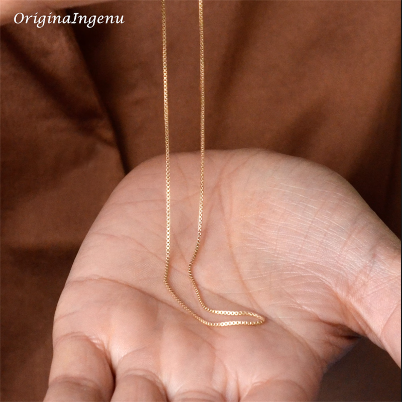 Collar de cadena de serpiente relleno de oro de 14 quilates