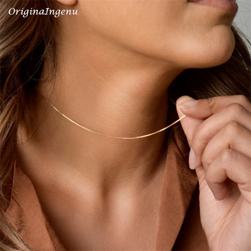 Collar de cadena de serpiente relleno de oro de 14 quilates