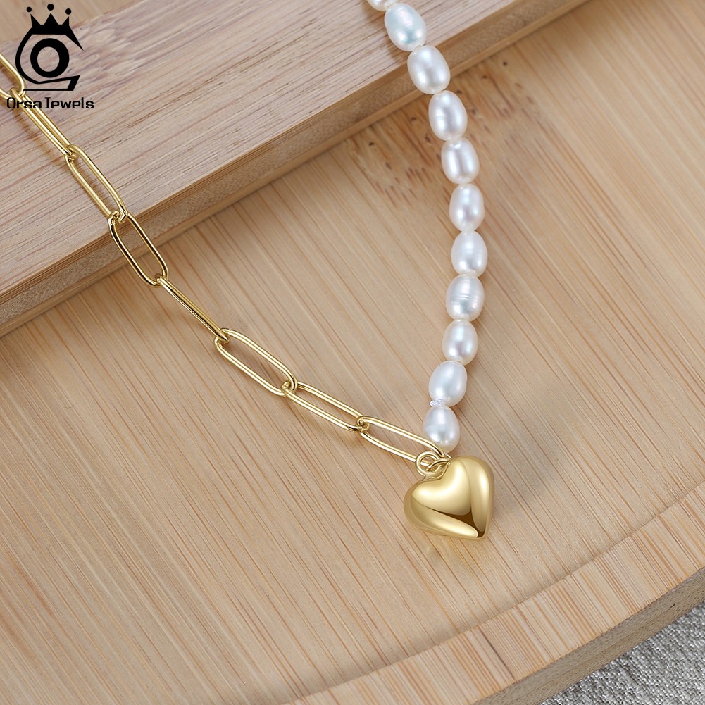 Collar de perlas naturales de oro de 14 quilates ORSA JEWELS