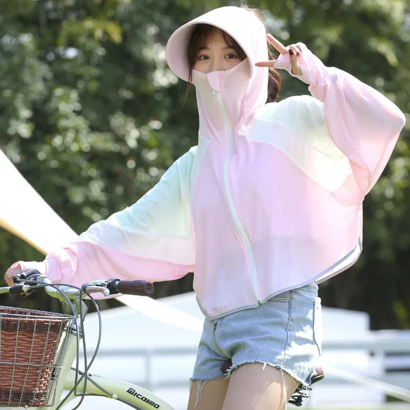 Capa de ciclismo para exteriores para mujer, ropa de protección solar