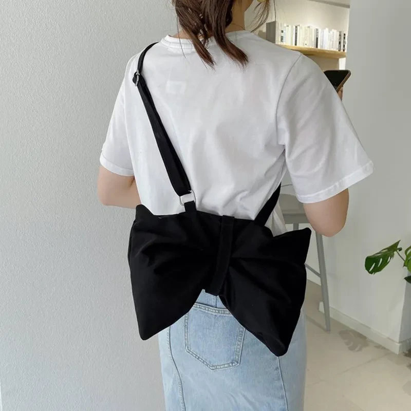 Bolso de hombro grande con lazo a la moda para niñas, bonito bolso cruzado con estampado de vaca, bonito bolso de compras para mujer.