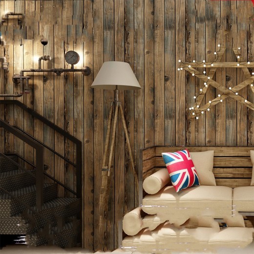Tablero de madera con simulación estéreo 3D retro, adhesivo autoadhesivo de veta de madera, adhesivo de pared de imitación de madera para restaurante, hotel, ventana, papel tapiz de fondo