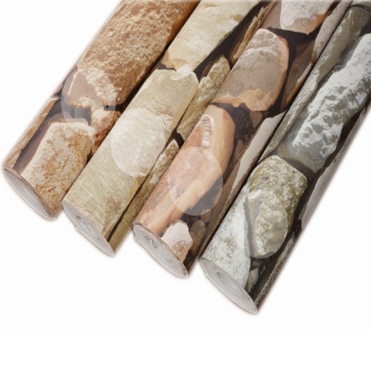 Papel pintado de piedra maciza con diseño de ladrillo de simulación 3D retro