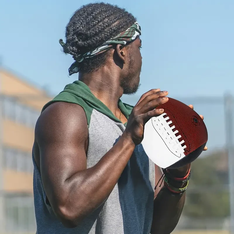 Balón de rugby personalizable con autógrafo - Talla oficial 7, marrón y negro | Perfecto para entrenamiento y regalos | Mejora tus habilidades de lanzamiento y recepción