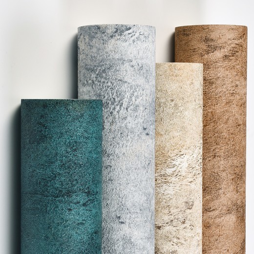 Papel pintado gris cemento eólico, color pigmento puro, papel pintado industrial de barro diatomea.