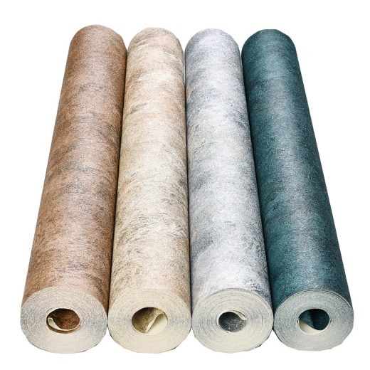 Papel pintado gris cemento eólico, color pigmento puro, papel pintado industrial de barro diatomea.
