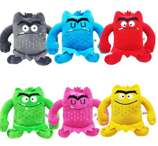 Juego de 6 muñecos de peluche Kawaii de monstruo de colores para niños, juguete de peluche de monstruo de colores, ideal como regalo de cumpleaños.