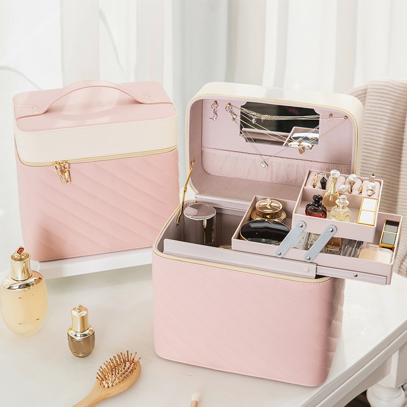 Estuche portátil para guardar cosméticos y joyas, estuche para belleza de uñas.