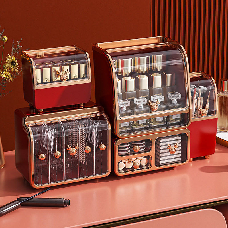 Caja de almacenamiento de cosméticos de lujo ligera con cajón