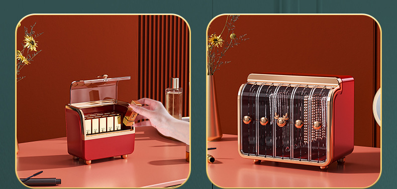 Caja de almacenamiento de cosméticos de lujo ligera con cajón