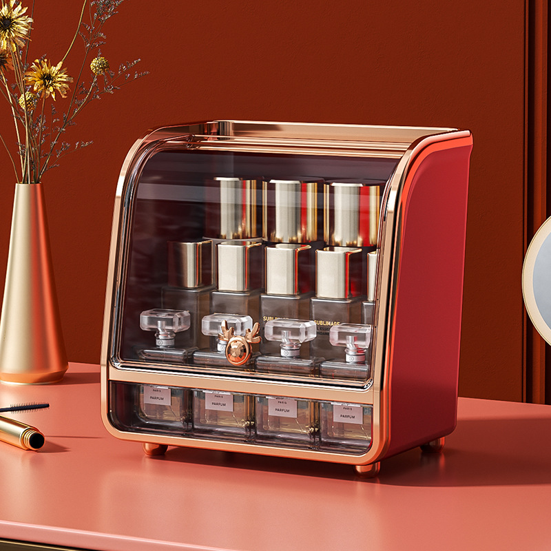 Caja de almacenamiento de cosméticos de lujo ligera con cajón