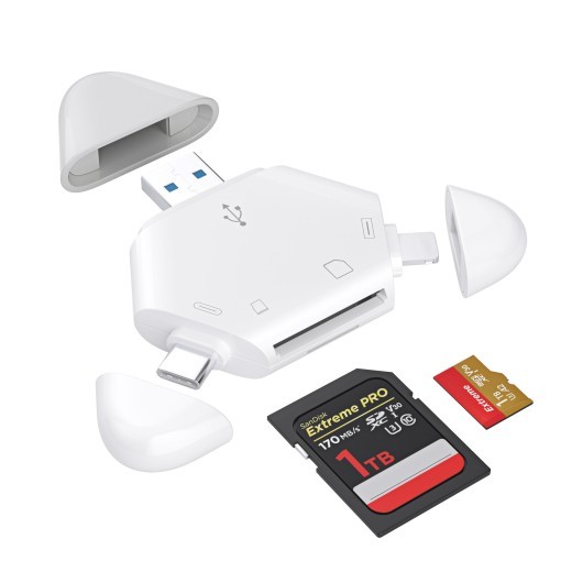 Adaptador OTG USB 3.0/USB 2.0 de alta velocidad, multifunción, magnético, 3 en 1, para lector de tarjetas SD/TF