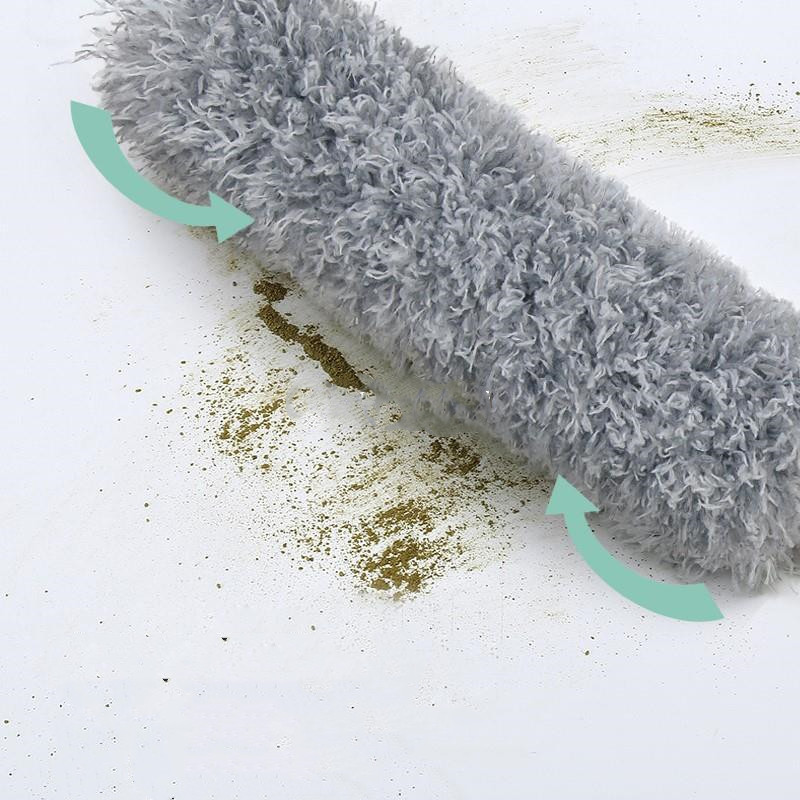 Pértiga telescópica lavable, fácil de aplicar, mango largo, plumero extensible, estático, de acero inoxidable, cepillo flexible, alargador, limpieza de techos