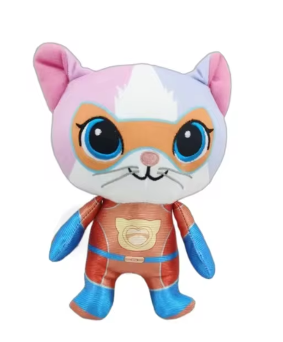Equipo Super Kitties, juguetes de peluche de anime, muñeco de peluche de cristal súper suave, gatito azul, gatito verde, gatito amarillo, muñeco de juguete, regalo para niños