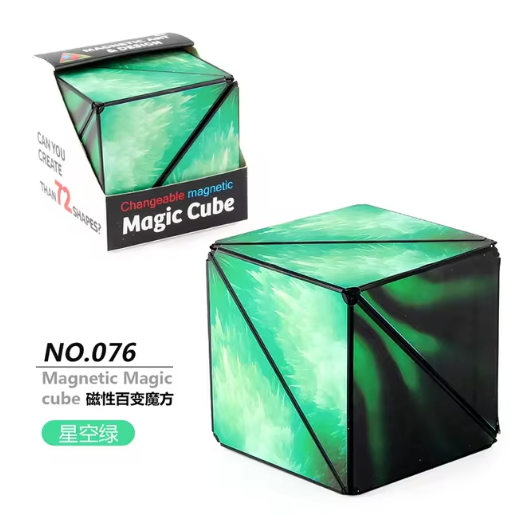 Cubo mágico magnético con formas geométricas intercambiables, antiestrés, 3D, rompecabezas giratorio, juguete antiestrés para niños