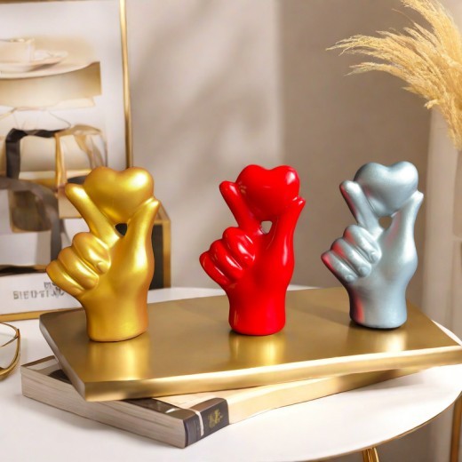 Adornos decorativos de resina con gestos de amor para San Valentín, decoración del hogar