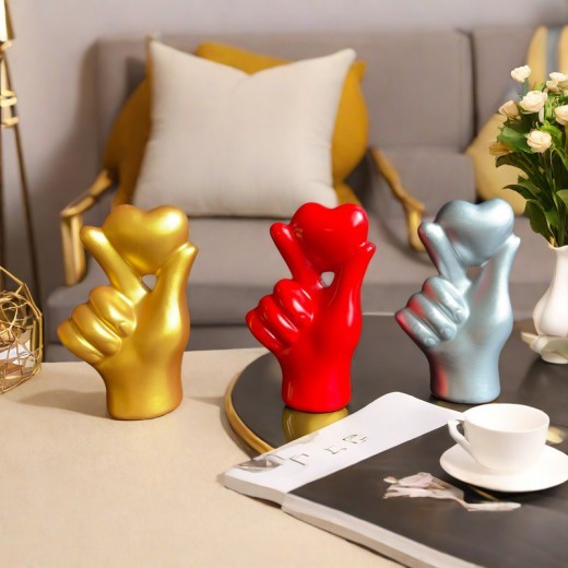 Adornos decorativos de resina con gestos de amor para San Valentín, decoración del hogar