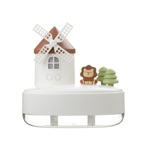 Humidificador musical de molino de viento con doble pulverización inalámbrico