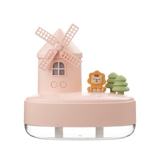 Humidificador musical de molino de viento con doble pulverización inalámbrico