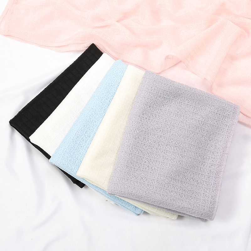 Bufanda de poliéster jacquard a cuadros para mujer