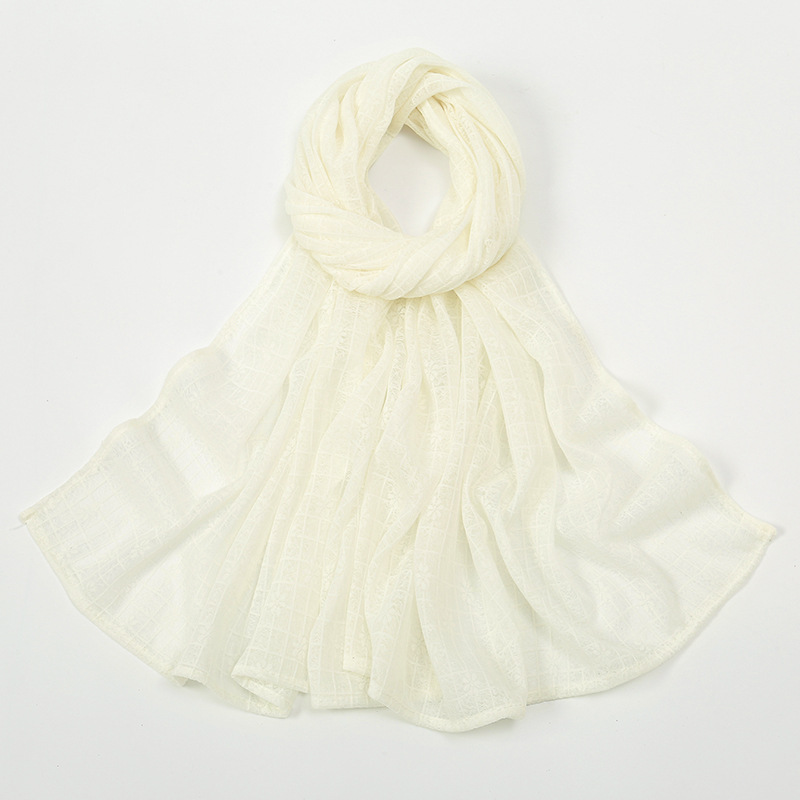 Bufanda de poliéster jacquard a cuadros para mujer