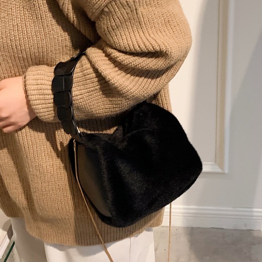 Bolso bandolera pequeño de piel sintética para otoño e invierno, para mujer