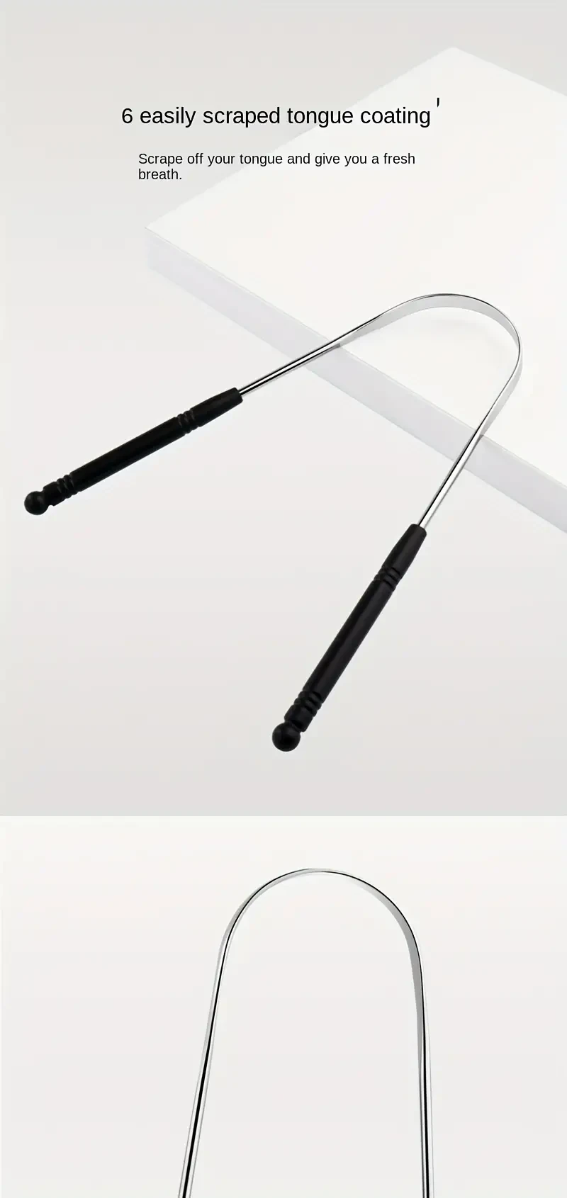 Limpiador de lengua hipoalergénico de acero inoxidable