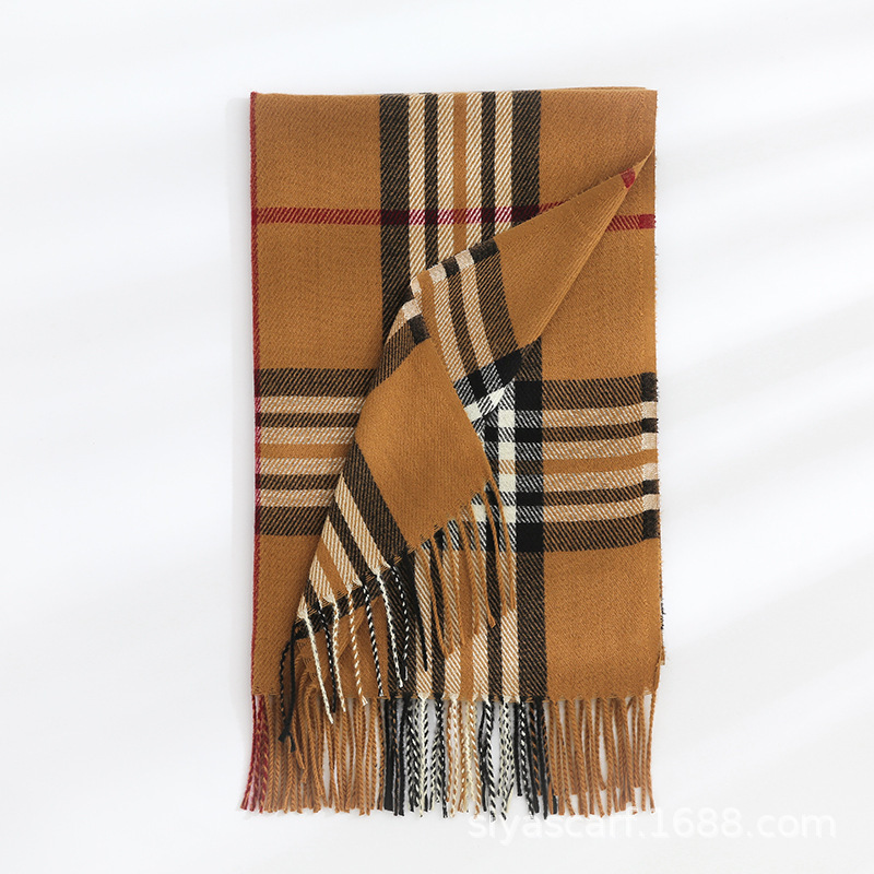Bufanda clásica de cachemira a cuadros para mujer