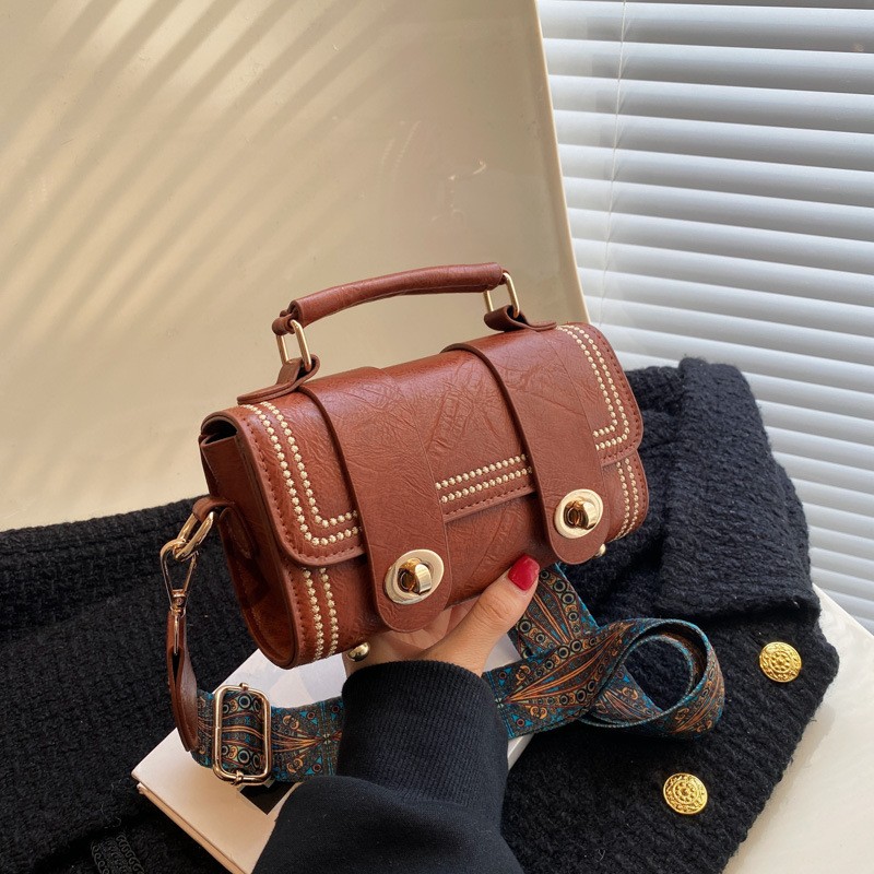 Bolso de hombro para mujer con textura de celebridad de Internet que combina con todo