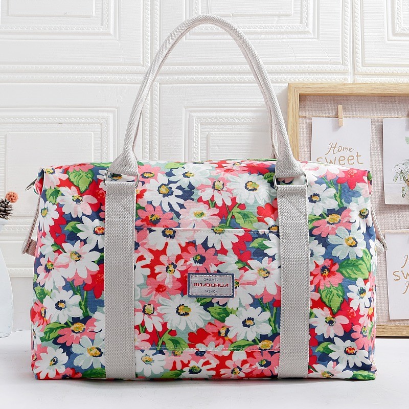 Bolsa de viaje ligera y de gran capacidad, portátil, con asa y cubierta.